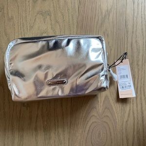 Rebecca Minkoff silver cosmetics case